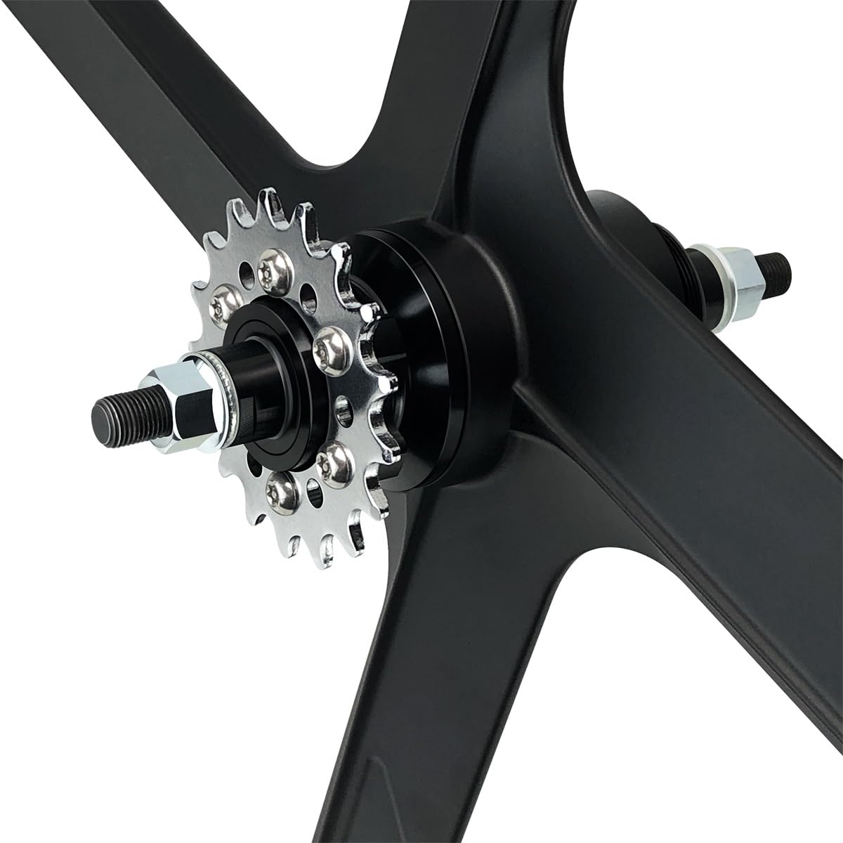 Ruote per Bici a Scatto Fisso 700C, Design Integrato a 4 Raggi, in Lega di magnesio, Nere, Cerchi da 33 mm di Larghezza per Anteriore e Posteriore, 100x120 mm.