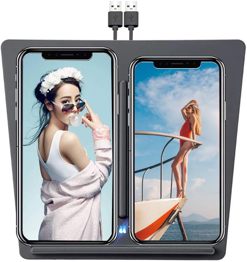 Tesla Model 3 Wireless Charger, Dual QI Wireless Phone Charging Dock Center Console for Tesla Model 3 Accessories