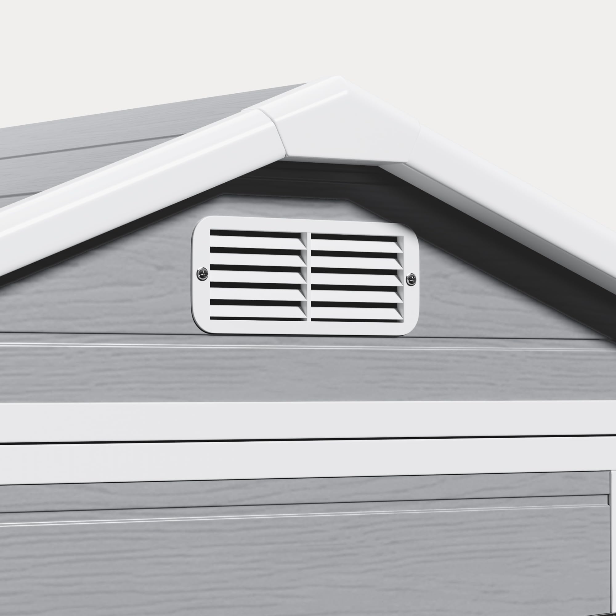 Casetta da Giardino in Resina 122x92x187 cm Capanno Porta Attrezzi con Finestra e Ventilazione Grigio