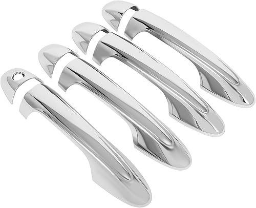 Miniatura 2 de SCITOO Paquete de 4 fundas para manijas de puerta delantera trasera izquierda y derecha del lado del pasajero, cubiertas cromadas para manijas