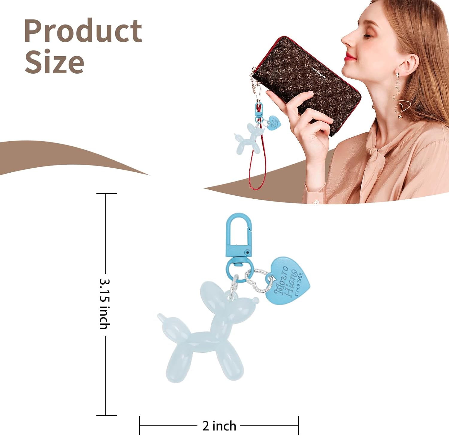 Balloon Dog Keychain Cute Bag Charm Handbag Purse Key Accessories - Image 2