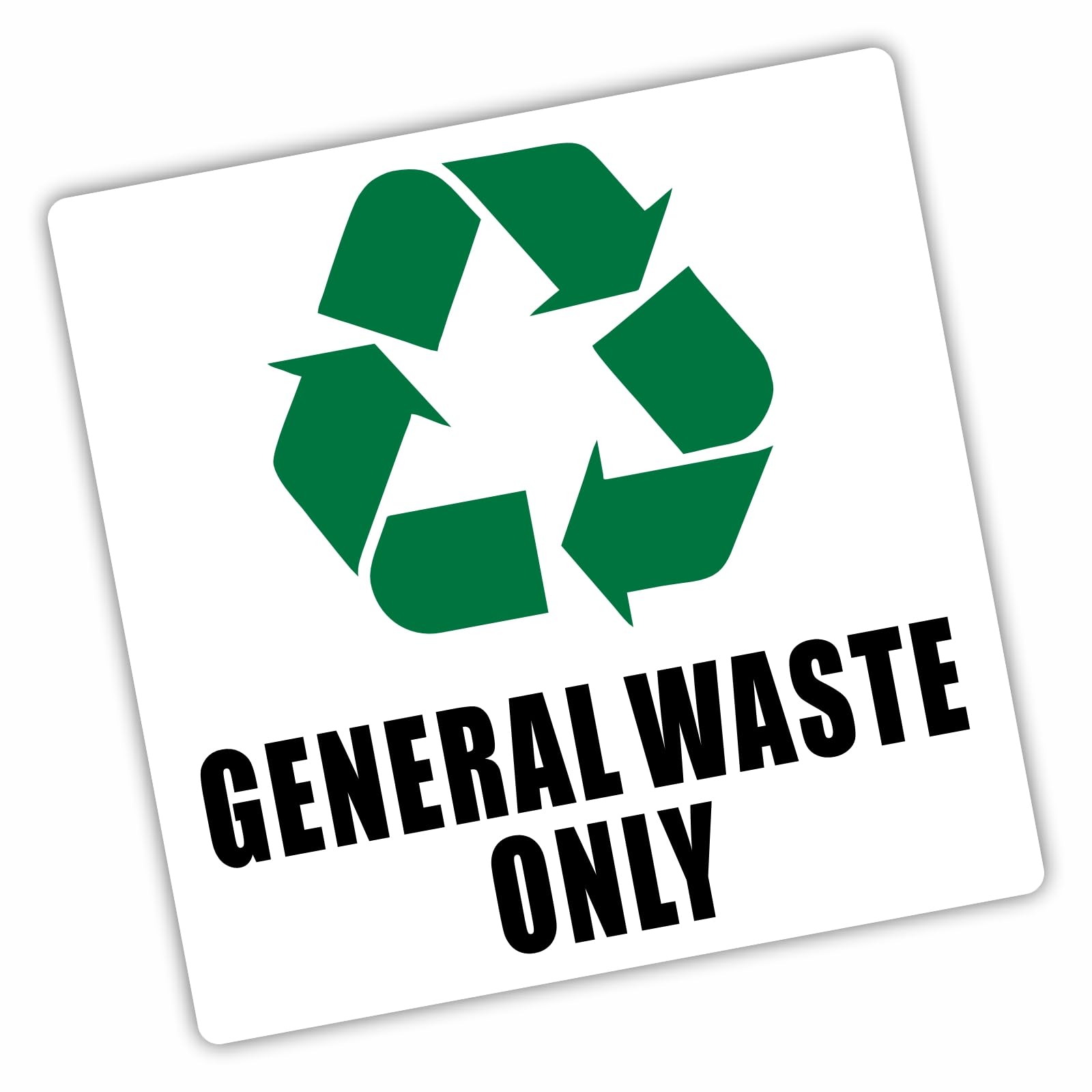 1 x R4 General Waste Only Sticker Recycling Trash Bin Sign Self Adhesive Recycle Logo Decal Non-Recyclable Environment Disposal Environmental Label Eco-Friendly Rubbish 100mm