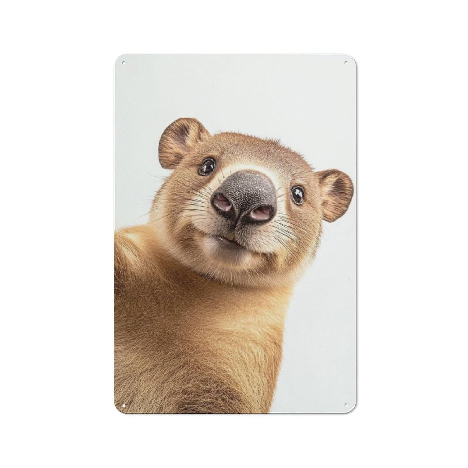 Junmoney Cute Wombat Selfie Rustic Metal Sign 30X20cm For Man Cave Or Games Room, For Vintage Wall Decor Fans, For Garage And Workshop Walls