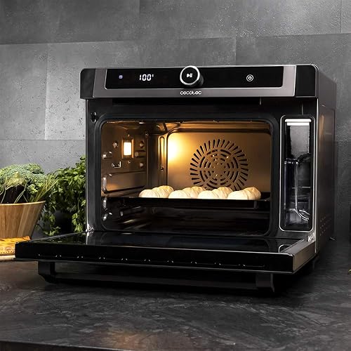 Cecotec Four à vapeur Bake&Steam 4000 Combi Gyro. Four 3 en 1: fusion vapeur, convection et friteuse à huile, capacité 40 litres, 7 fonctions, puissance 2400 W - 3