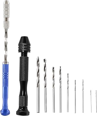 Biaungdo 27 Pcs Pin Vise Hand Drills Bits Set, Precision Pin Vise and Semi-automatic Spiral Hand Drill Rotary Tool Micro Twist Drill Bits(0.5-3 mm) for Jewelry,Metal Wood,Model Making,Handmade DIY