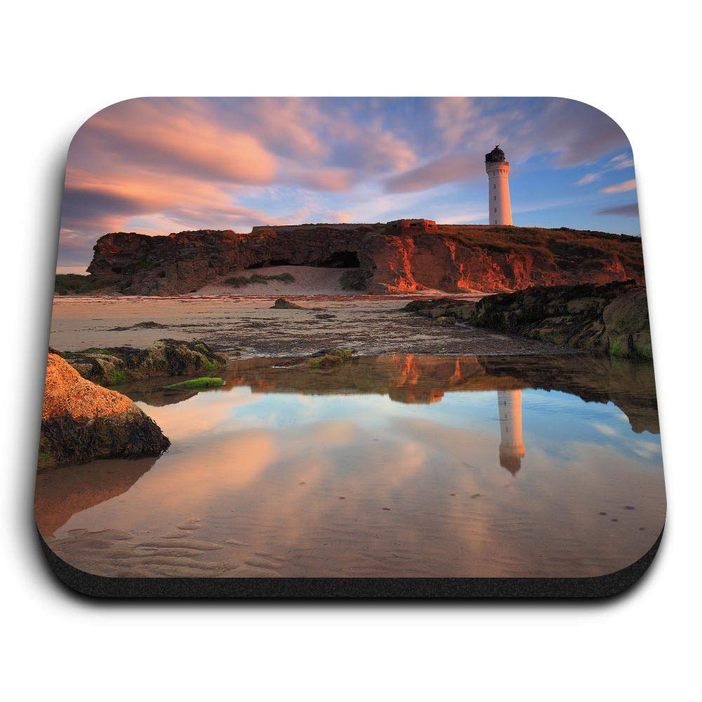 Destination Vinyl Ltd Multicolor 1 X Square Mdf Fridge Magnet - Lossiemouth Lighthouse Moray Scotland 16233