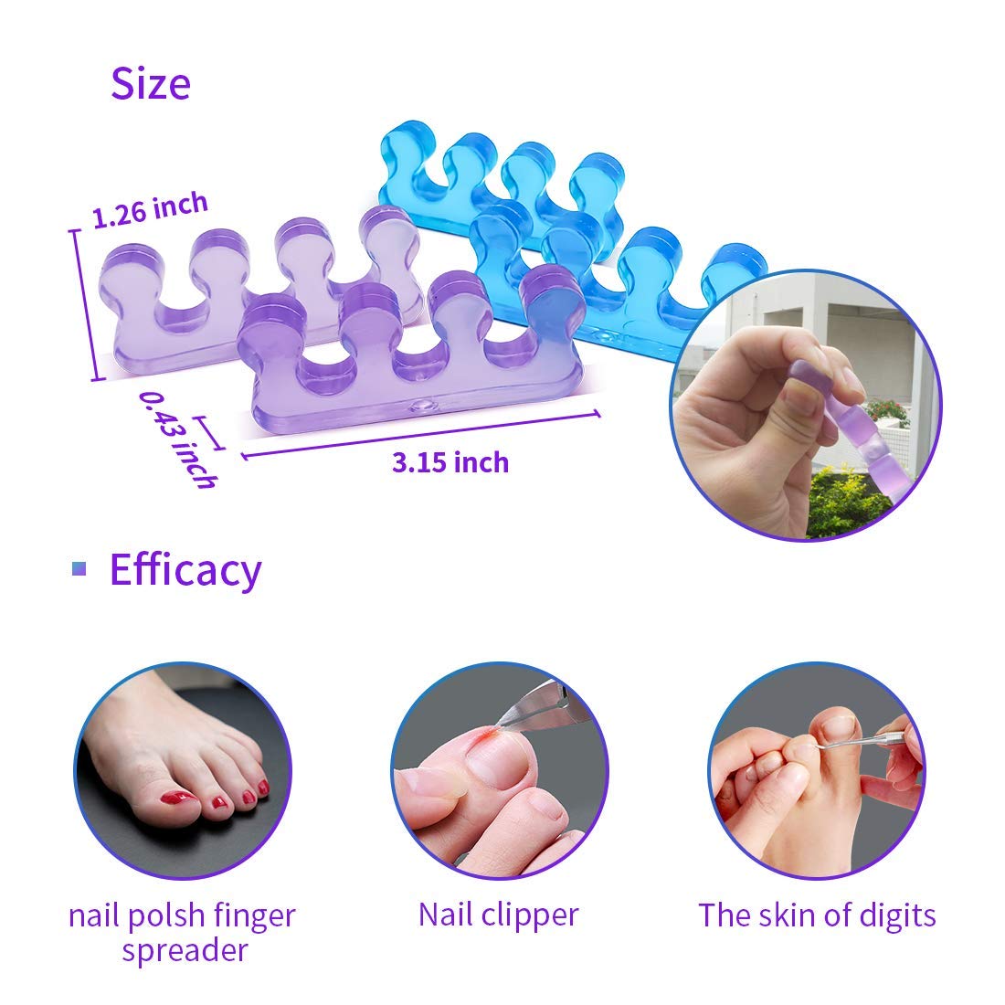 Toe Separators for Nail Polish,Toe Spacers,Pedicure Toe Separators for Separating Toenails or Nails,Easy Finger and Toenail Polish Grooming,Soft Gel Pedicure Kit. : Beauty & Personal Care