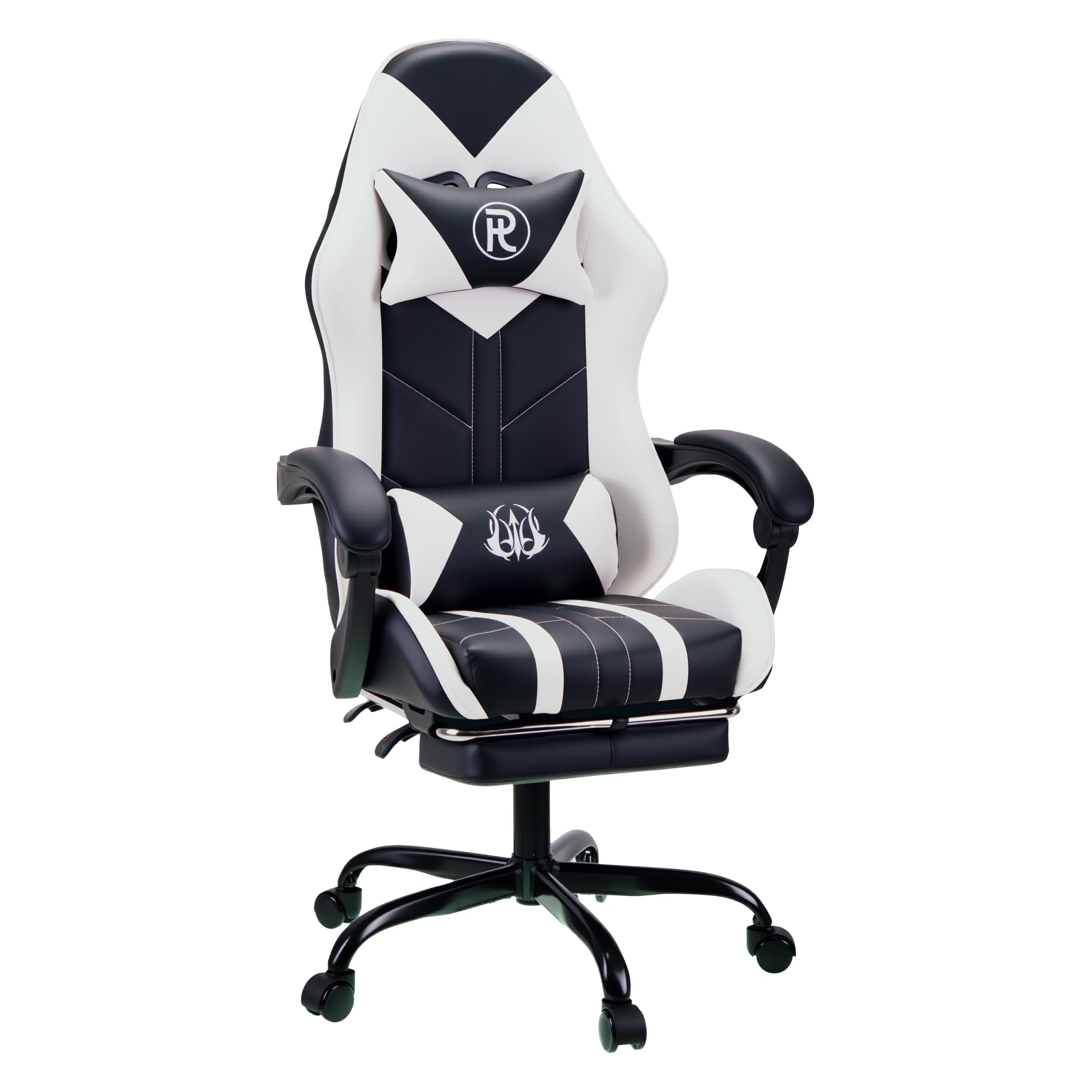 Gaming Chair with Footrest & Lumbar Support,Reclining Swivel Chair,Ergonomic Gaming Chair for Adults, High-Back Racing Style,Adjustable Height with Headrest Pillow