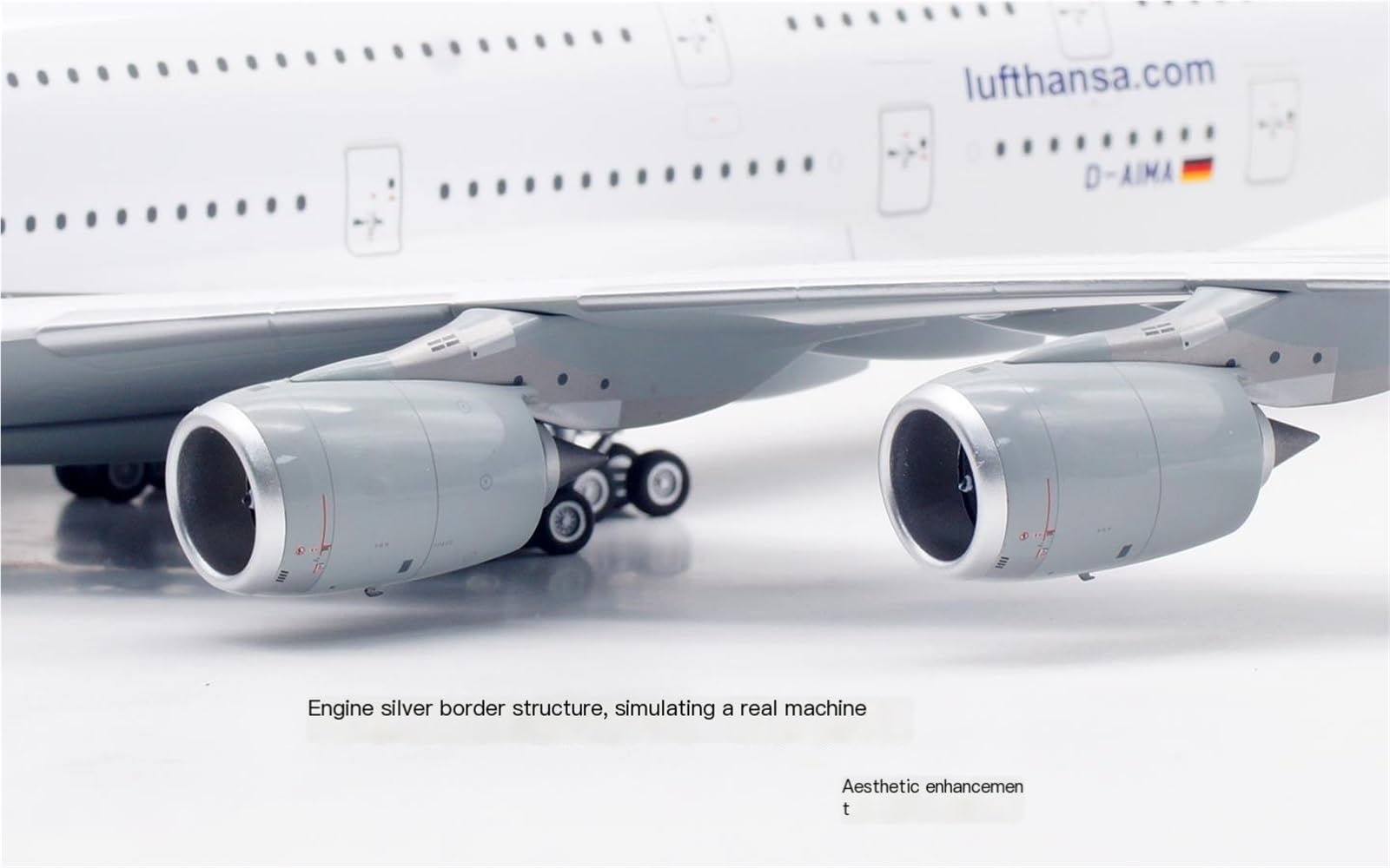 GXNRHG Repliki modeli samolotów Repliki samolotów w skali butikowej 36 cm 1/200 dla Lufthansy dla Airbusa A380 D-AIMA Odlewane modele samolotów Miniaturowy model samolotu (klapa)