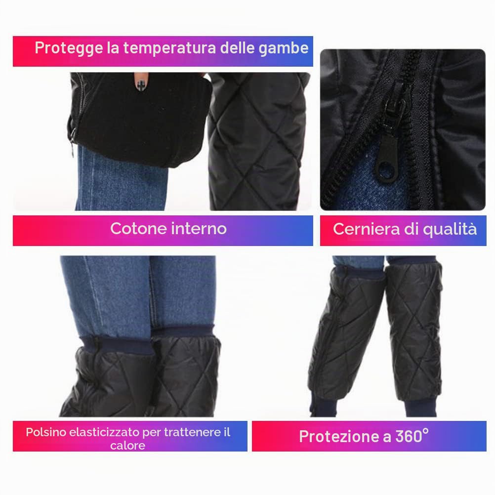 Copri Ginocchiere Calde per Moto, KIMISS Scaldamuscoli Antivento Invernale Coprigambe Protettive Impermeabili Coprigambe Invernali Calde (2)