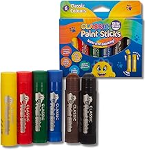 Little Brian Paint Sticks for Kids - 6 Pack Assorted Colours - Mess-Free, Easy Clean Up, Fast Drying Action, Vibrant Colours, Multi-Surface, Twist & Paint