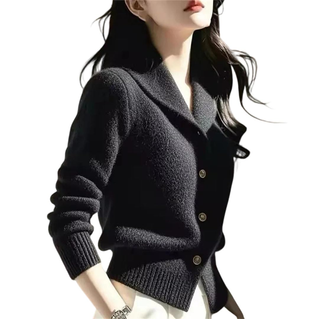 Women Knitted Cardigan Jacket Spring Winter Long Sleeved Sweater Coat Solid Button Casual Sweaters