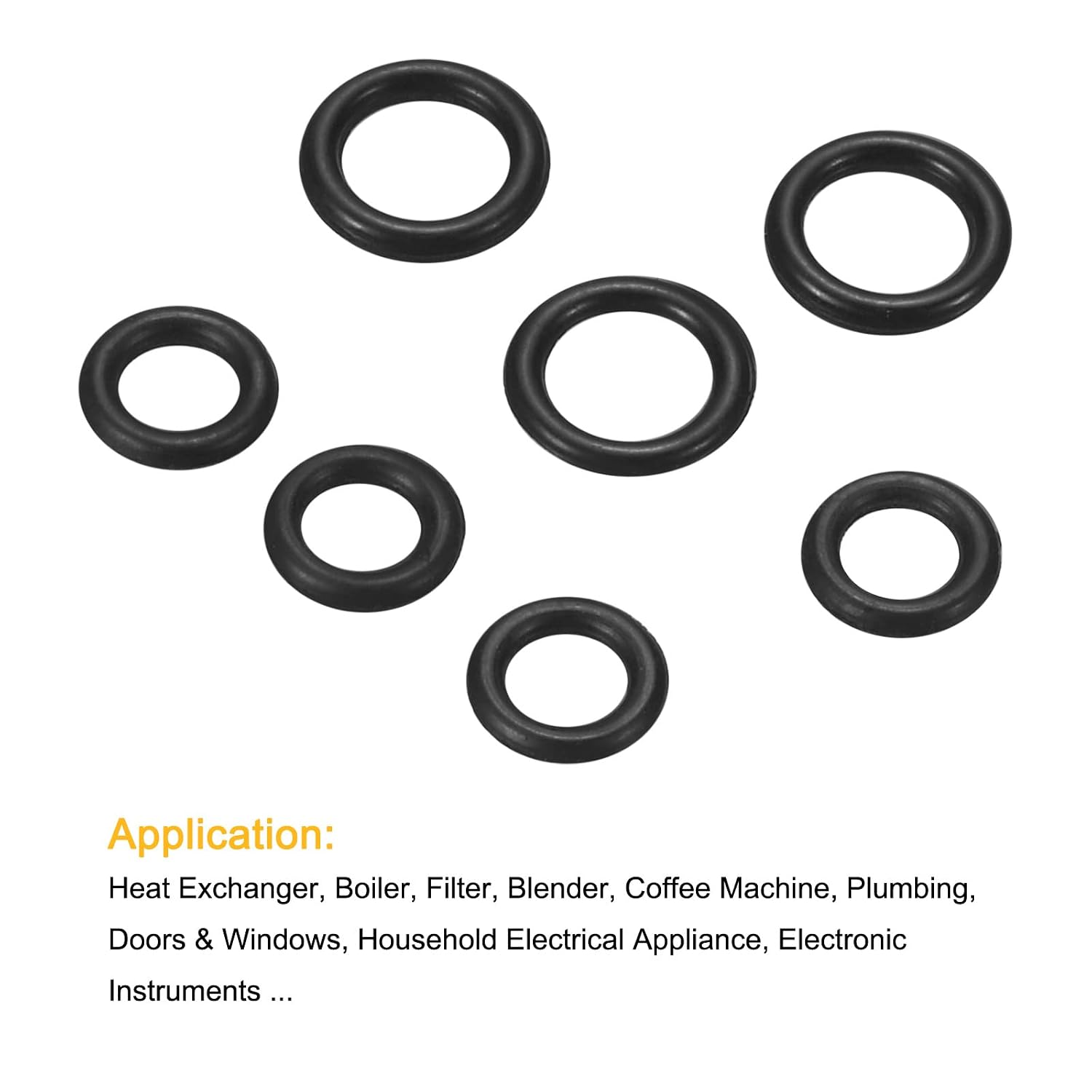 MECCANIXITY Nitrile Rubber O-Rings 5mm 6mm OD 3mm 4mm ID 1mm Thick Seal Gasket, Black 40in1 Set