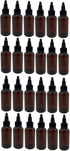 Natural Farms Botellas Boston de plástico de plástico de 2 onzas, sin BPA, paquete de 24 recipientes vacíos recargables, aceites esenciales,