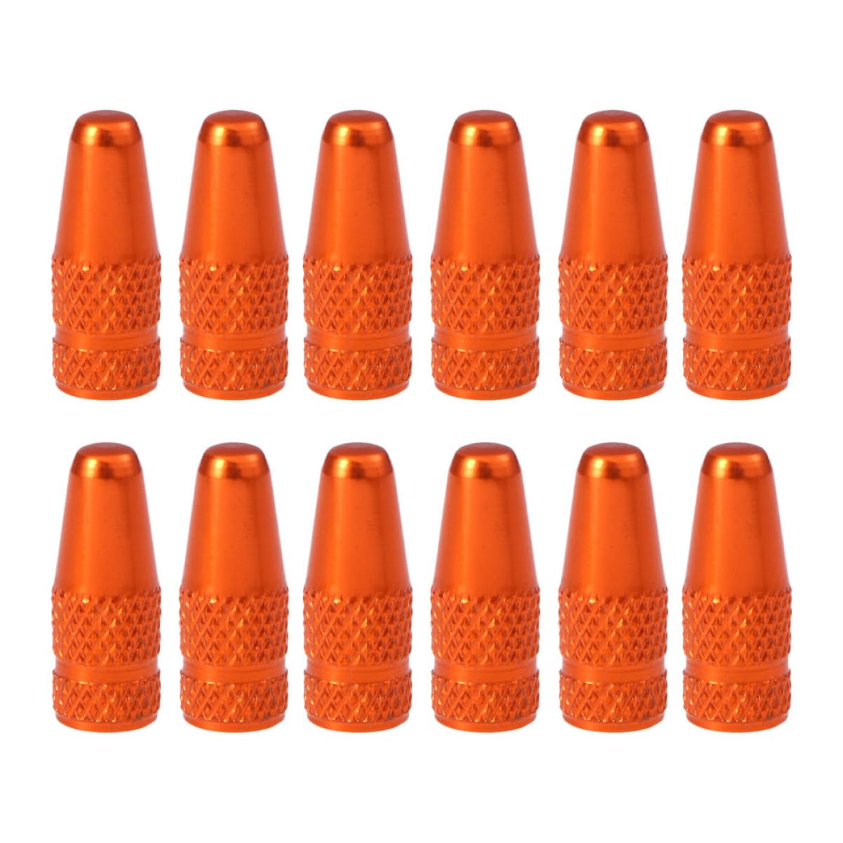 Abaodam 12pcs Orange Bike Tire Valve Caps Aluminum Alloy Dust Cover French Style Bicycle Nozzle Cover