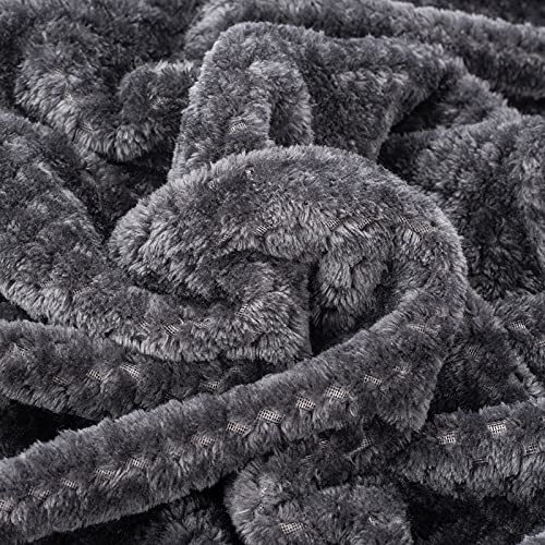 Image of Warm Soft Fuzzy Dog or Cat Blanket, Plush Fleece Throws for Bed, Couch, Sofa, Travel (M /32 inch x 40 inch, Grey Black)