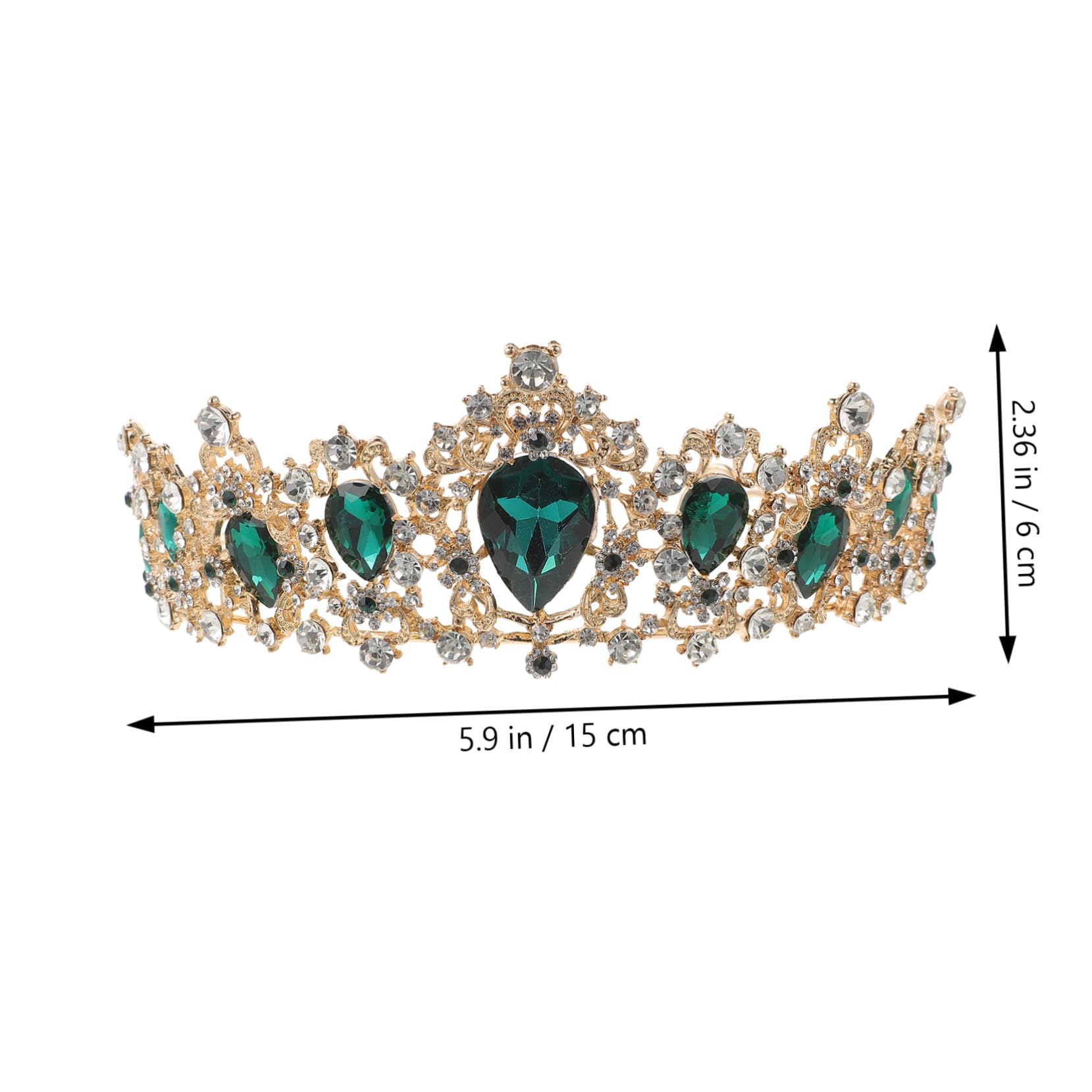 Elegant Bride Vintage Crown Choker Colliers pour Femme Kit de Bijoux Kit de fête Costumes Accessoires Verts