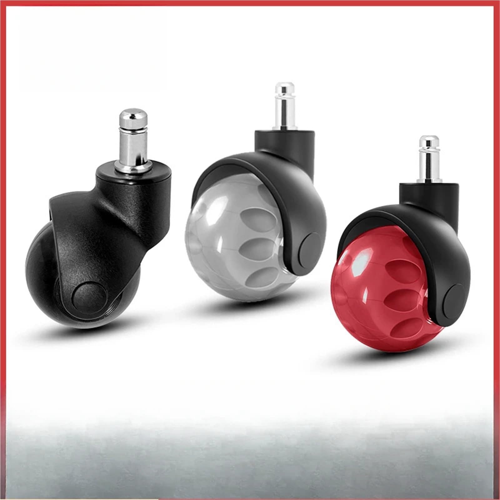 5 pezzi da 2 pollici ruote di ricambio for sedia ufficio, silenziose e scorrevoli, for scrivania, resistenti, universali Per Sedie Da Gaming(Black)