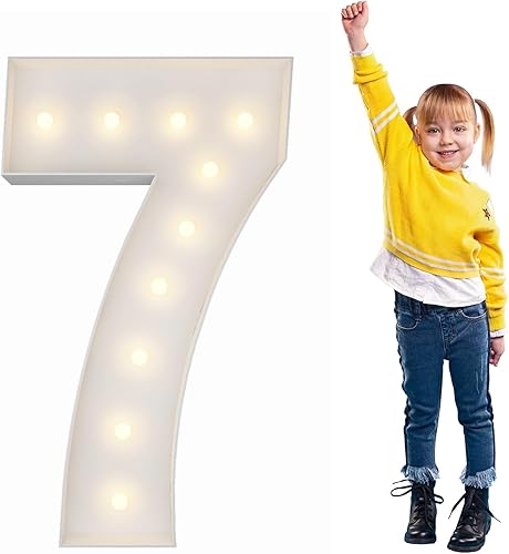 Vista 165 de Marco de números iluminados de 4 pies precortado, números de marquesina gigante, números 7, números de mosaico para globos, decoraciones de Número