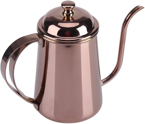Miniatura 2 de Fdit 650ML Acero Inoxidable Cuello de Cisne Boquilla Hervidor Café Té Inicio Brewing goteo Pot (Oro Rosa)