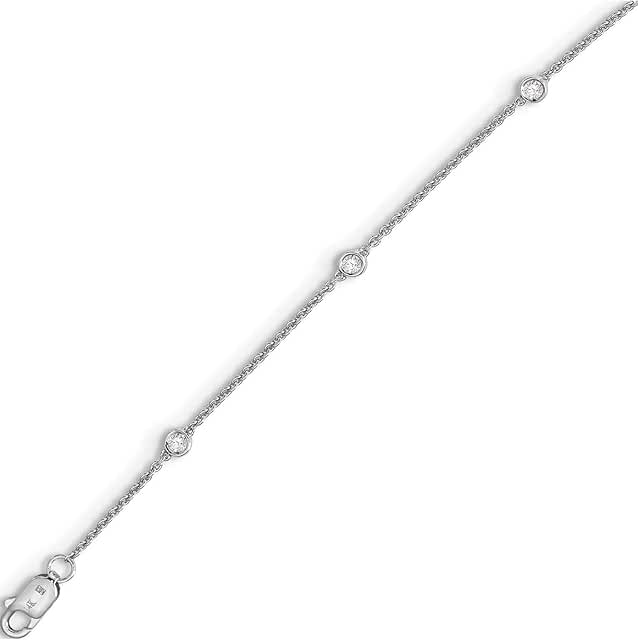 White gold diamond anklet Outlet