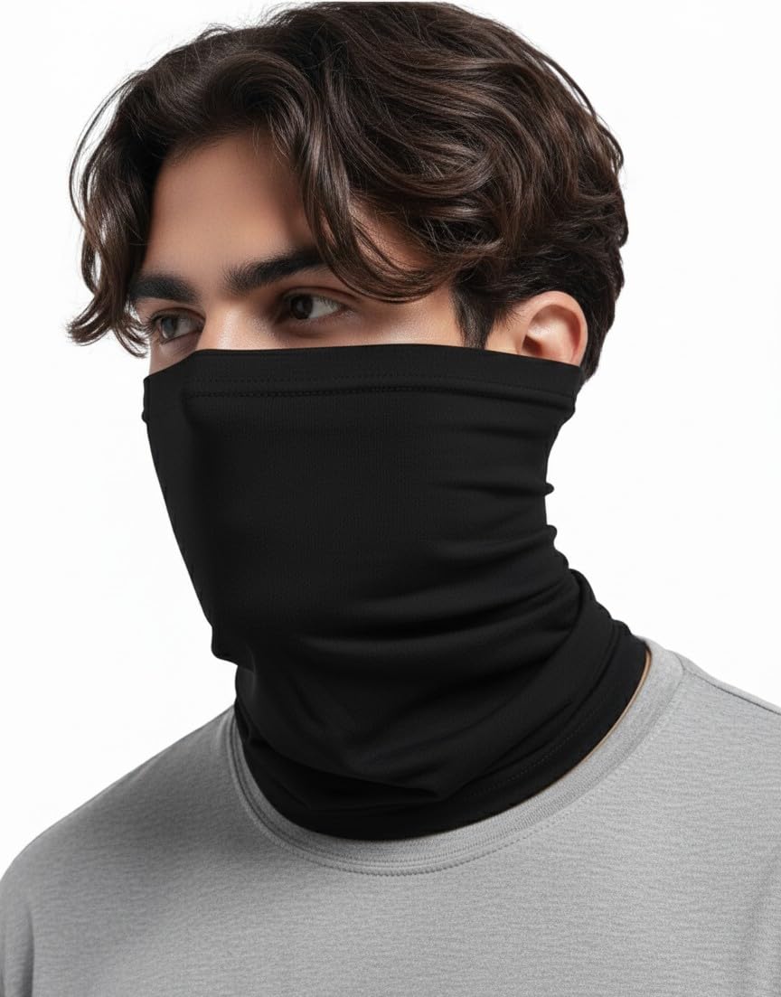 Face Mask for Men and Women, Balaclava for Bike Riding, UV-Protected Full Face Mask, Breathable Helmet Liner, Sweat Absorbing, Odour-Free, 4-Way Stretch, Sun & Dust Protection (Black, Free Size)-picture-31