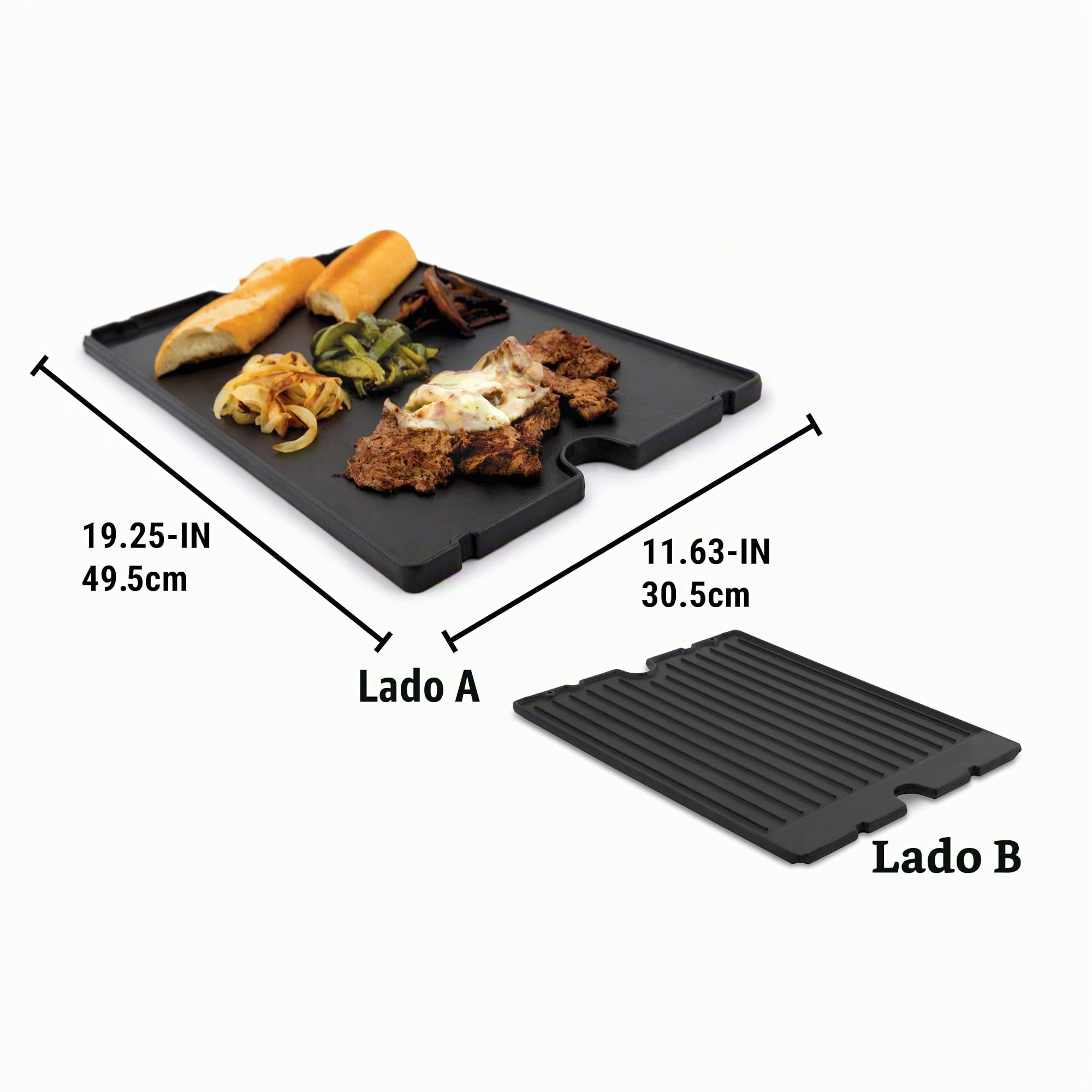 Broil King 11239 accesorio de barbacoa/grill al aire libre Plancha - Accesorios de barbacoa/grill al aire libre (Plancha, Negro, hierro fundido, Regal 420, 440, 490, 490PRO, Imperial 490, 590, XL, Broil King, 488,9 mm)