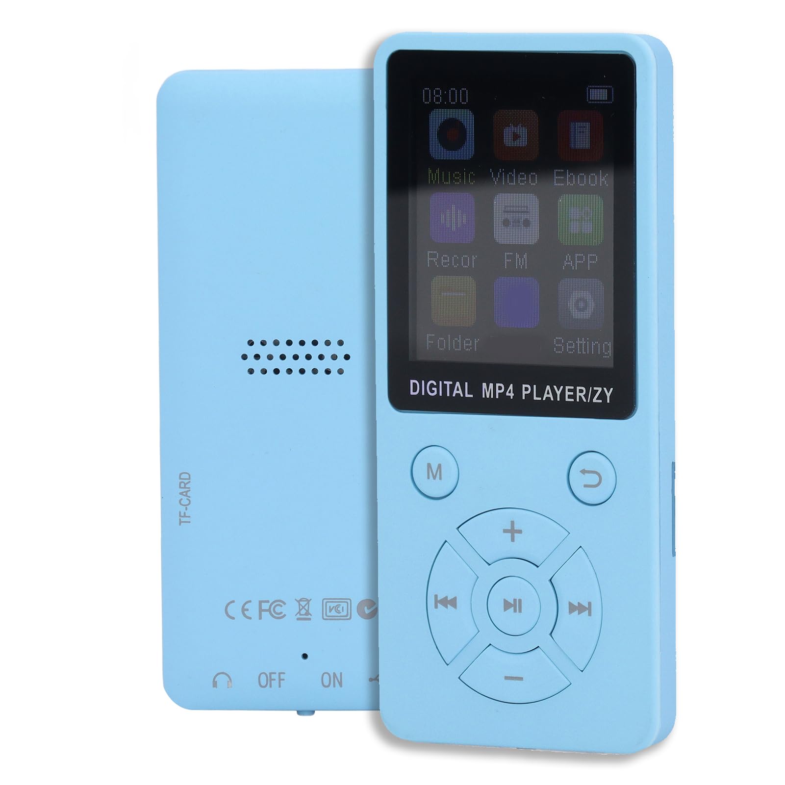 64GB MP3 Player with BT 5.0, 1.8 Inch Screen Portable Music Player with Lossless Sound Speaker, MP3 MP4 Player with Headphones for Sports Exercise Running Travel, Supports up to 128GB, Blue