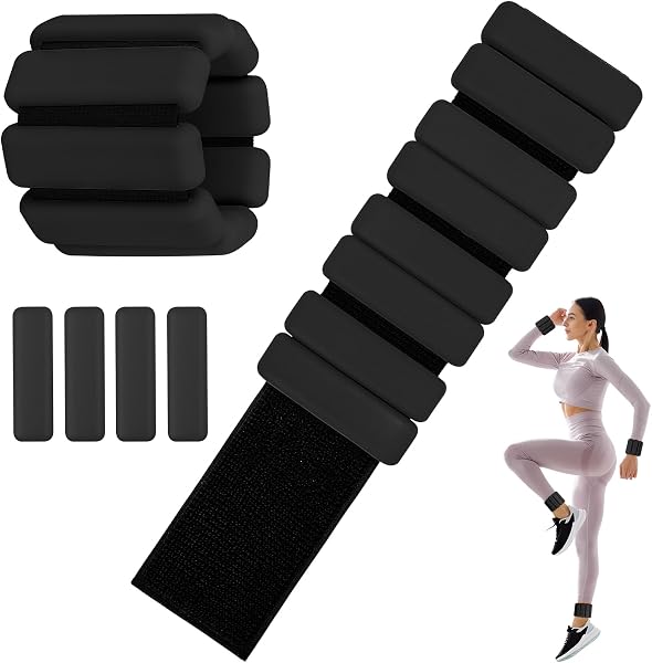 Poids Cheville et Poignet, 2 Pièces (0,45 kg chacun) Ankle Weights, Poids Poignet, Leste Cheville, Poids de Cheville, Poids Pilates, pour Yoga, Danse, Pilates, Aérobic, Marche, Remise en Forme - 1