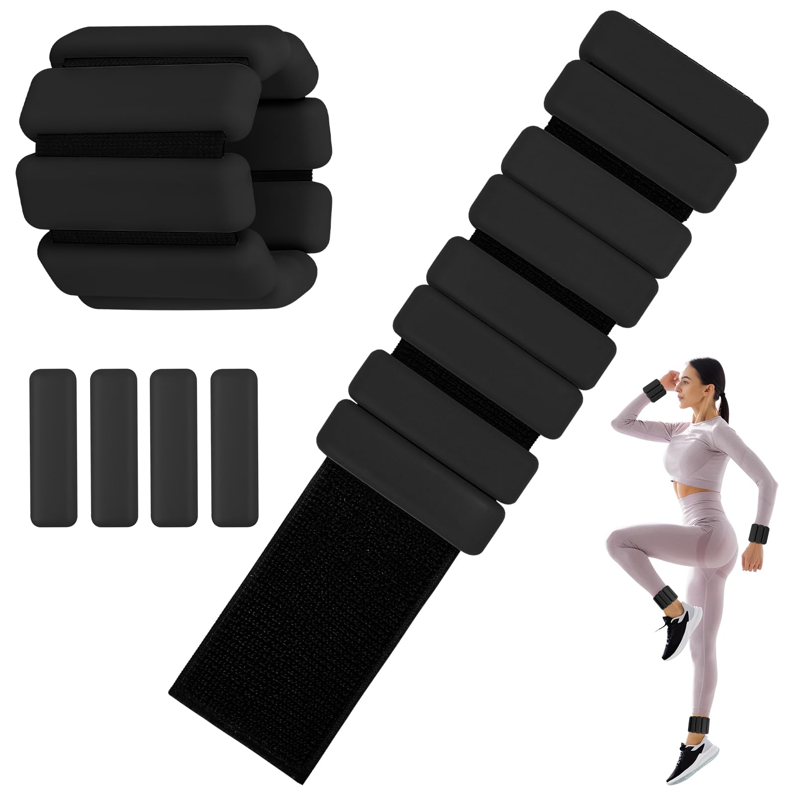 Poids Cheville et Poignet, 2 Pièces (0,45 kg chacun) Ankle Weights, Poids Poignet, Leste Cheville, Poids de Cheville, Poids Pilates, pour Yoga, Danse, Pilates, Aérobic, Marche, Remise en Forme