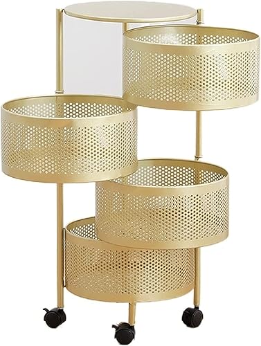 Estante de almacenamiento de cocina de 345 niveles, cesta giratoria de almacenamiento de frutas y verduras, estante de cocina de material metálico