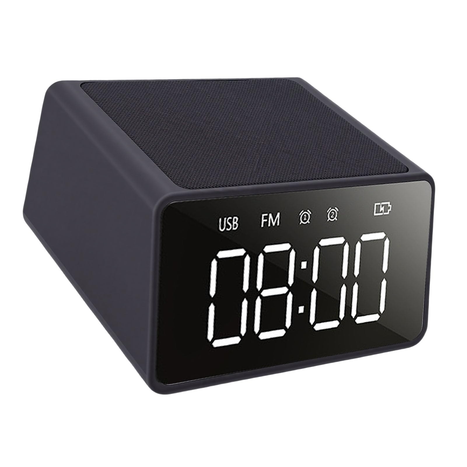 Altoparlante Caricabatterie Wireless con Radio FM Microfono Integrato per Sveglia Digitale da Comodino 10 W