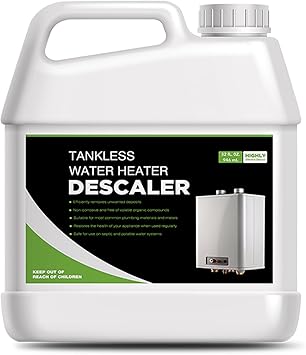 Tankless Water Heater Descaler - Quart 32 oz Premium Descaler for Tankless Water Heater Systems, Restores Heating Efficiency, Easy Use
