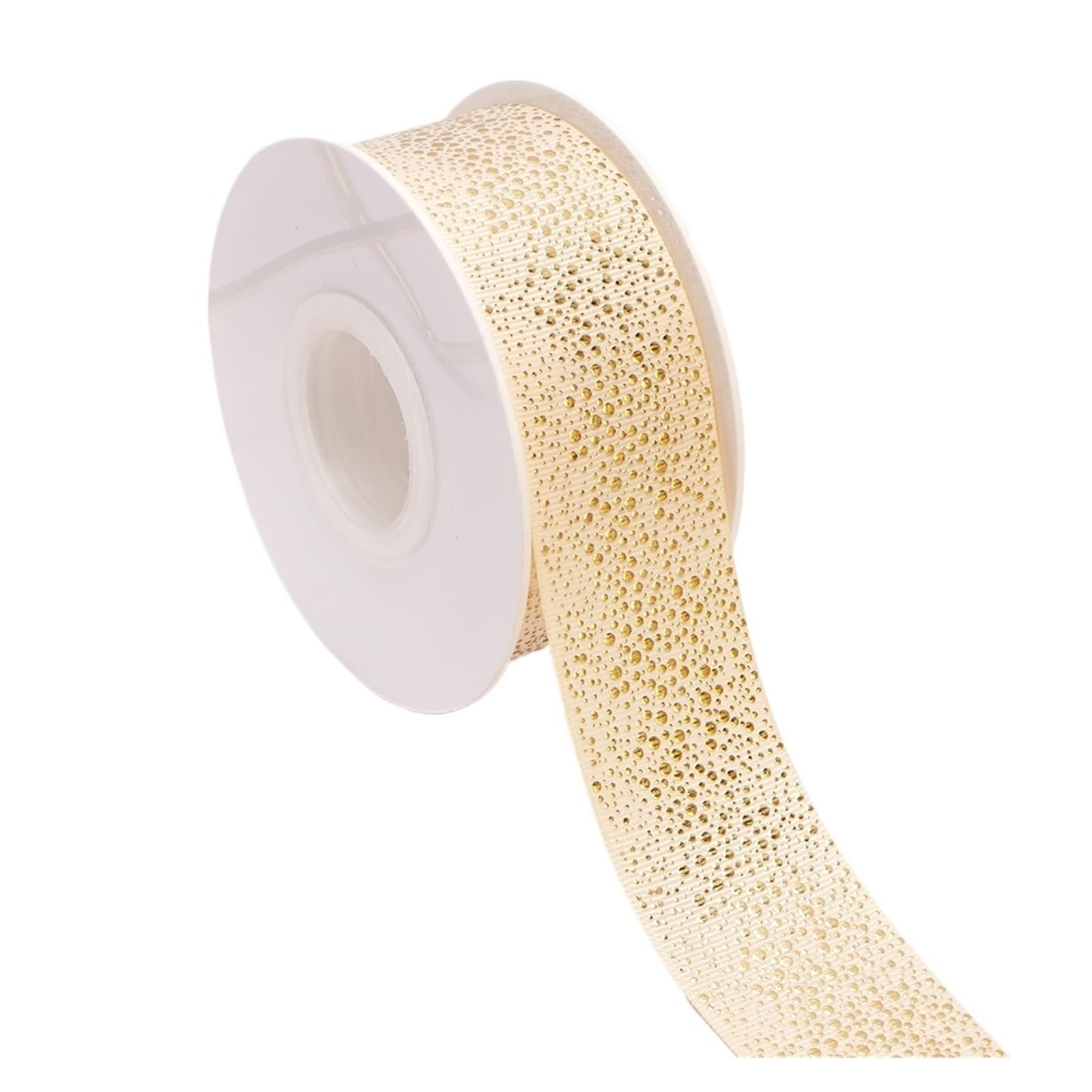 Wstążki do pakowania prezentów, Wstążka do pakowania ciasta wielokolorowa 38 mm 10-50 jardów złota folia w kwiaty z nadrukiem rypsowym(Yellow,38mm 50yards)