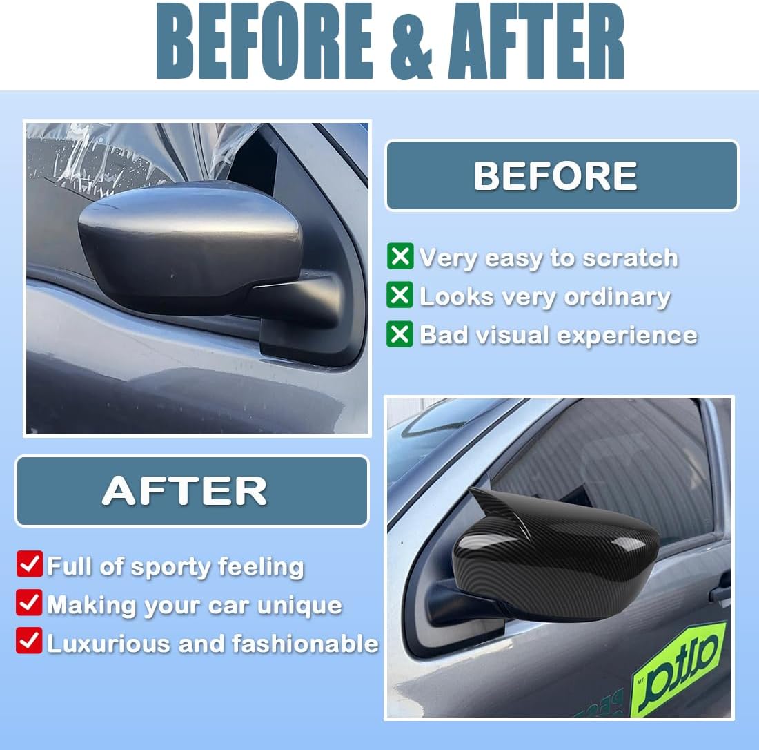 XITER Rear View Side Mirror Cover Side Mirror Cap for Nissan Frontier 2022-2026,Carbon Fiber