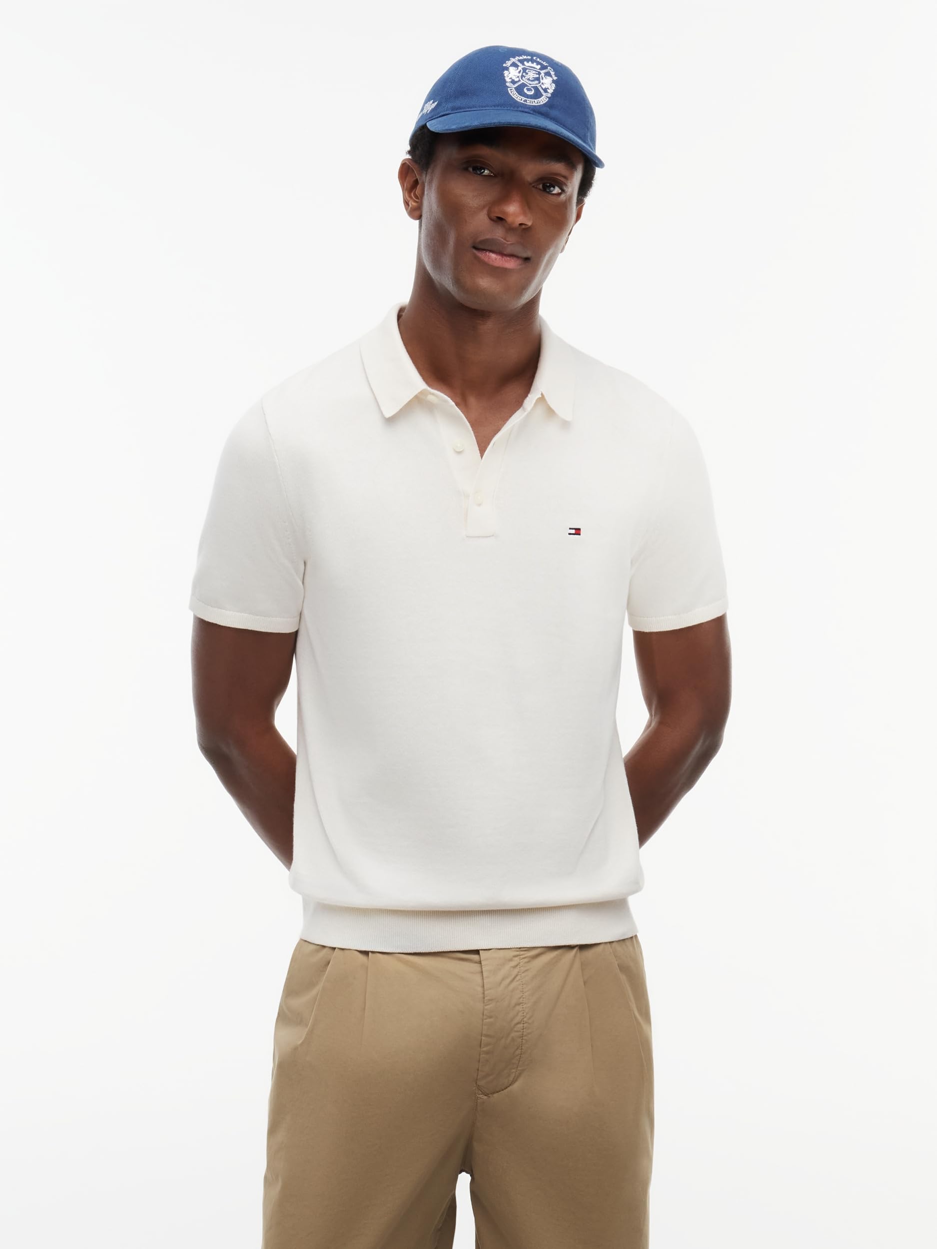 Tommy Hilfiger Męska koszulka polo z dzianiny Essential Cotton MW0MW37396 S/S Polo, żółta, XL, Żółty (płatek kości słoniowej), XL
