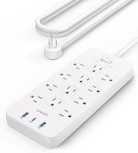 Anker Power Strip with 2100J Surge Protector, Outlet Extender, 20W, 12 AC