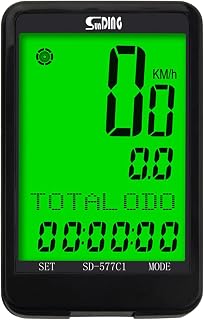 Tempaky Wirel Bike Computer ycle Odometer 2.5'' Big Screen Cyclocomputer Multi Functional LCD Screen Cycling Speedometer Mountain Bike Computer Stopwatch with Green Backlight