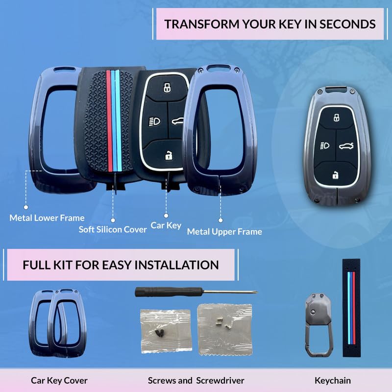 Image of NEODRIFT 'KeyShield' Car Key Cover for Tata Tigor (Shape 1, 04 Buttons) (Durable, Stylish, and 360 Protection)