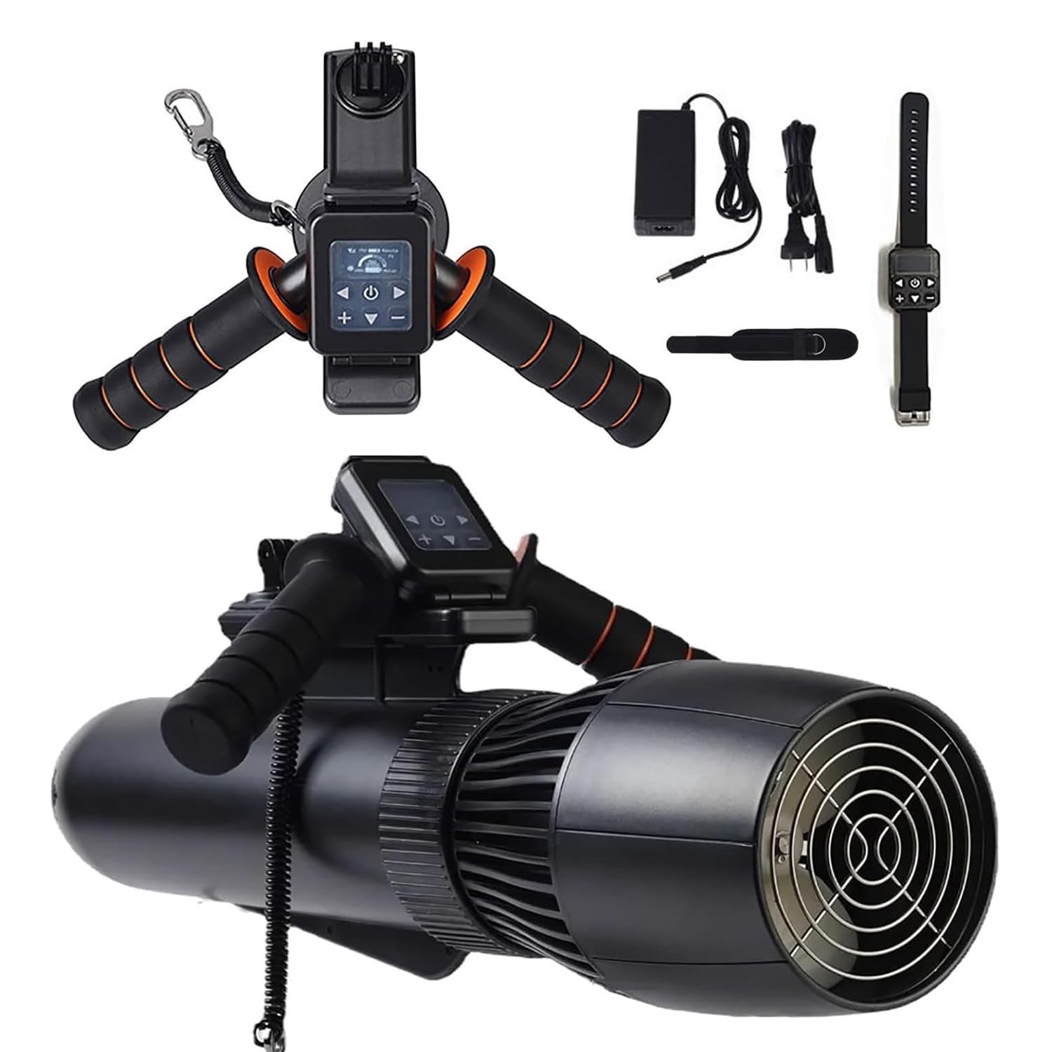 DPLXFPP Scooter Submarino Eléctrico, Scooter Marino para Buceo Libre, Juego De Propulsor Submarino Sin Escobillas De 130 Minutos, Scooter Marino Eléctrico Submarino De 10 Km/H,16000mAh+Handle