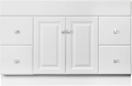 Miniatura 9 de Wyndham - Tocador de baño de 48 pulgadas, listo para montar, madera maciza, color blanco - Design House, 597278