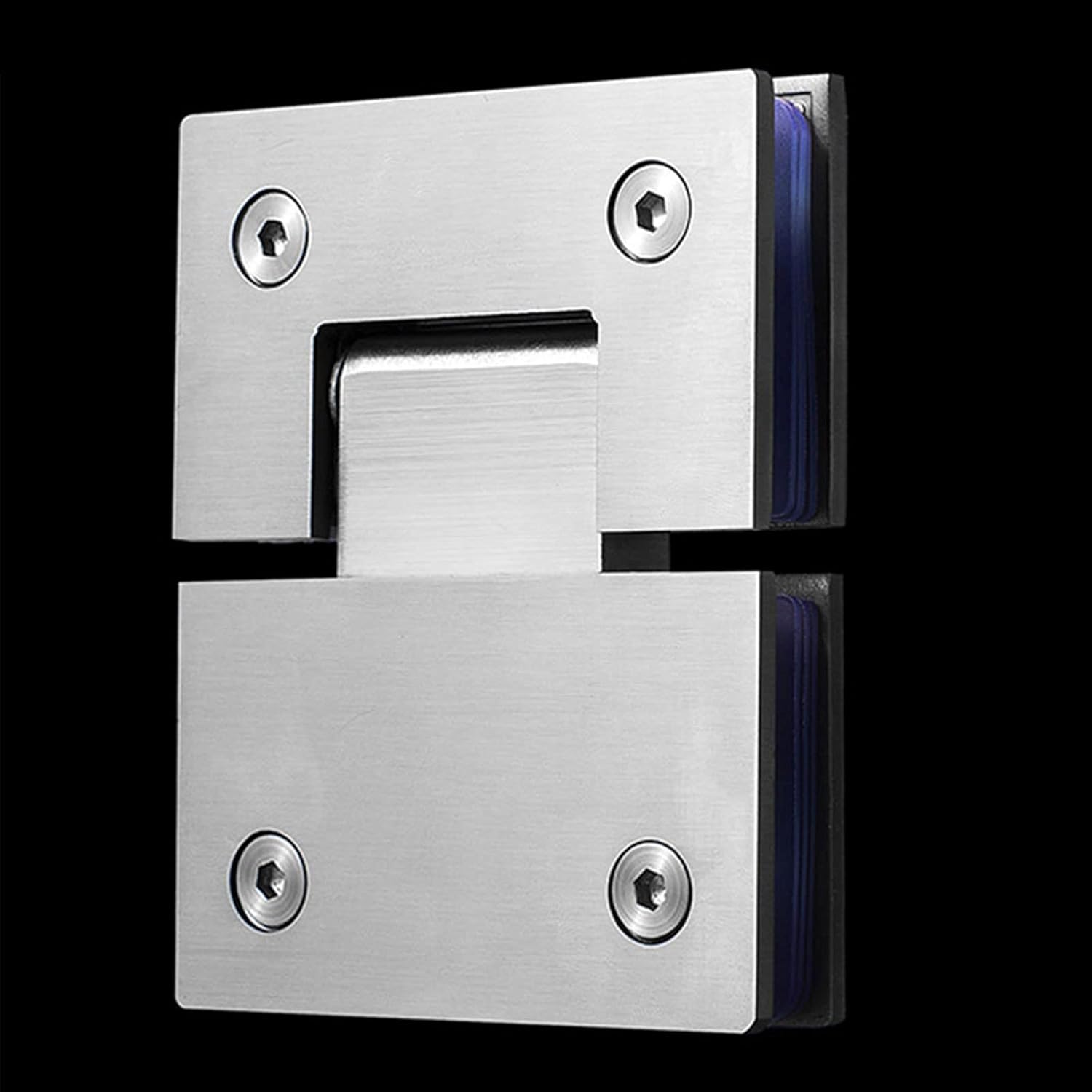 Door Hinges, 180 Degree Hinge Open 304 Stainless Steel Wall Mount Glass Shower Door Hinges for Home Bathroom Furniture Hardware