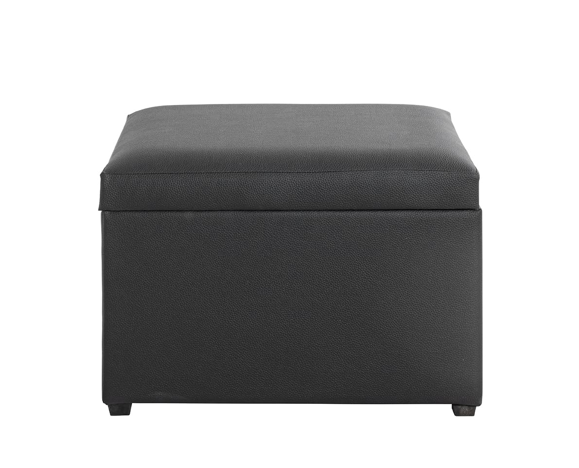 HAKU Sitztruhe schwarz, Kunstleder, MDF - Maße: B 58 cm x H 42 cm x T 39 cm, Style: Modern