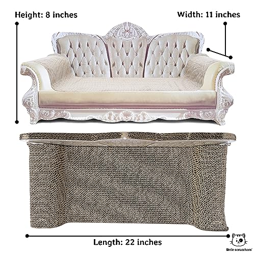 Little Scratchers Royal Cat Couch - Extra Thick Cat Scratcher Couch, Cat Sofa Bed, Cat Lounger Bed, Cat Couch Bed with Cat Scratch Pad, Cat Lounge Scratcher (Large)