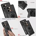 AELVOUX Realme P4 Power 5G Back Cover | Armor Camera Slider 360 Degree Rotating Finger Ring Holder Case with Bracket Stand Back Case Cover (Compatible with MagSafe Accessories) (Black) gallery image