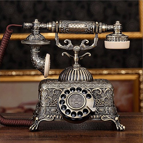 Metall Zifferblatt antikes Telefon Retro Tuch Seil europäischen Wohnzimmer Schlafzimmer Retro Festnetz-Telefon mechanische Klingeltöne (Design :
