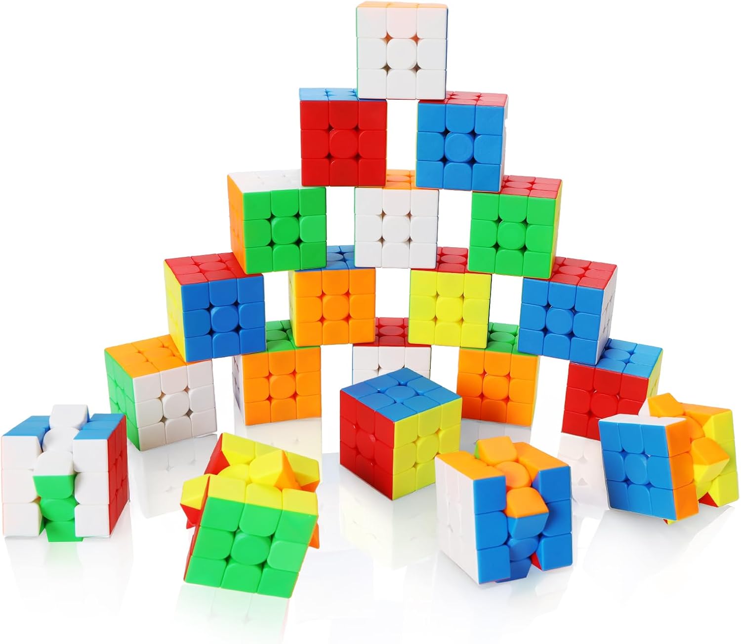 12 Pack 3x3 Speed Cube Set,2.18 Inch Bulk Magic Cube Stickerless