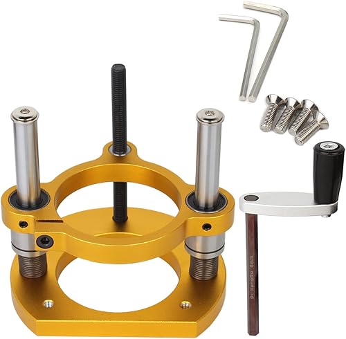 KETIPED Elevador de enrutador ajustable para máquina de recorte universal de 65 mm de diámetro, base de enrutador de aluminio debajo de la mesa para