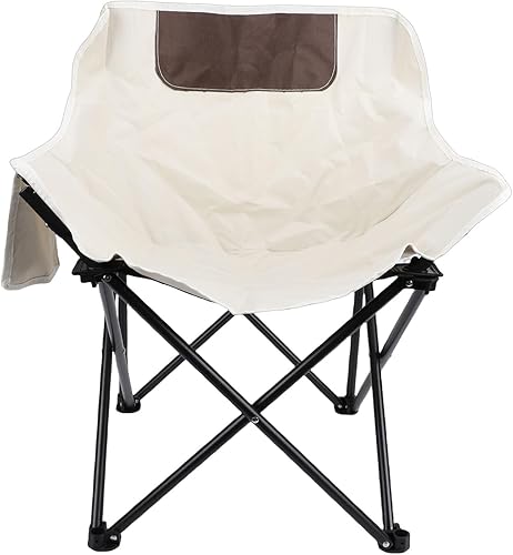 Asixxsix Folding Camping Chair, Lightweight Folding Rocking Chair with Side Pocket Storage Bag, Portable Outdoor Chair for Camping, Beach, Lawn,