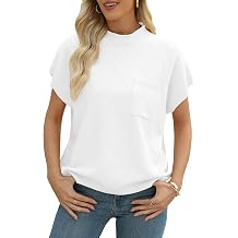 Tanou Womens Sleeveless Sweater Vest Mock Neck Sweater Tank Tops Knit Casual Loose Pullover with Chest Pocket